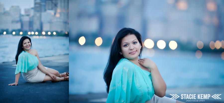 Chicago skyline senior portraits